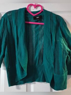 Mossimo Teal Open-Front Knit Shrug/Cropped Cardigan. Size XXL.